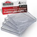 X-Protector Furniture Cups - 4 PCS 3" - Non Slip Furniture Pads for Hardwood Floors - Transparent
