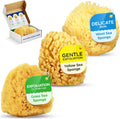 Baby Buddy Baby Bath 4in Assorted Sea Sponges, Absorbent Natural Sea Sponge, Soft on Tender Skin