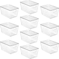 Vtopmart 10 Pack Clear Stackable Storage Bins with Lids, Large Plastic Containers with Handle for