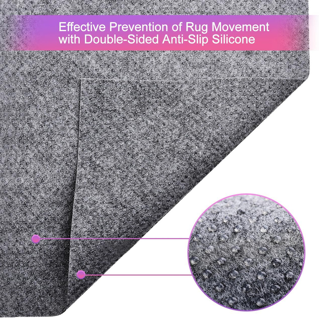 Ultra Strong Anti-Slip Rug Felt Pad 2 x 8 ft for Hardwood Floors, Non Slip Area Gripper, Thin