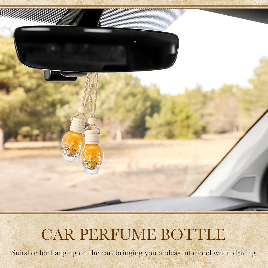 BBTO 50 Pcs Hanging Car Air Freshener Car Diffuser Bottles Empty Glass Perfume Bottle Freshener