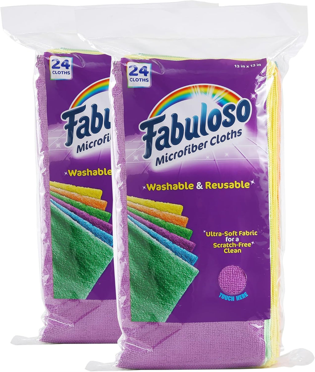 Fabuloso Microfiber Cleaning Cloths, Rainbow - Lint-Free, Scratch-Free Cleaning Cloths for Surfaces