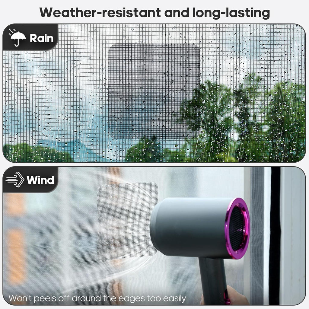 14 Sheets Window Screen Patches Repair Kit, Black 3 Sizes Window Screen Repair Kit for Mesh Screen