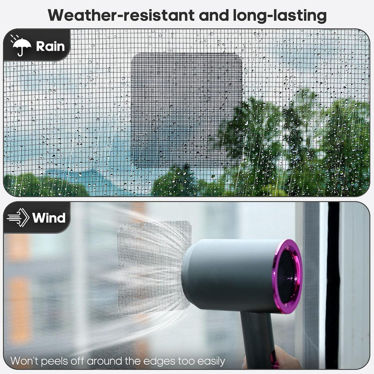 14 Sheets Window Screen Patches Repair Kit, Black 3 Sizes Window Screen Repair Kit for Mesh Screen