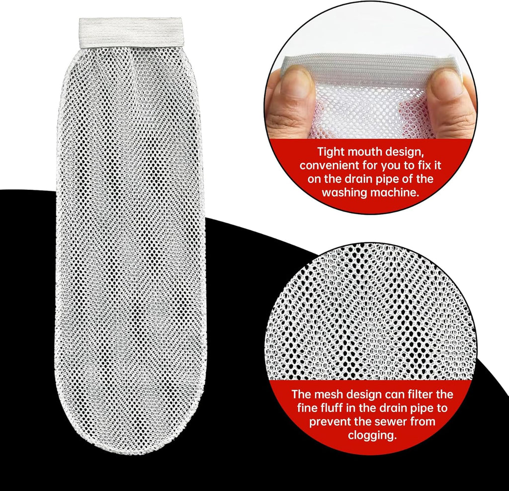 32-Piece Lint Trap and Cable Ties Set for Washing Machine, Includes 8 Nylon Mesh Lint Traps and 24