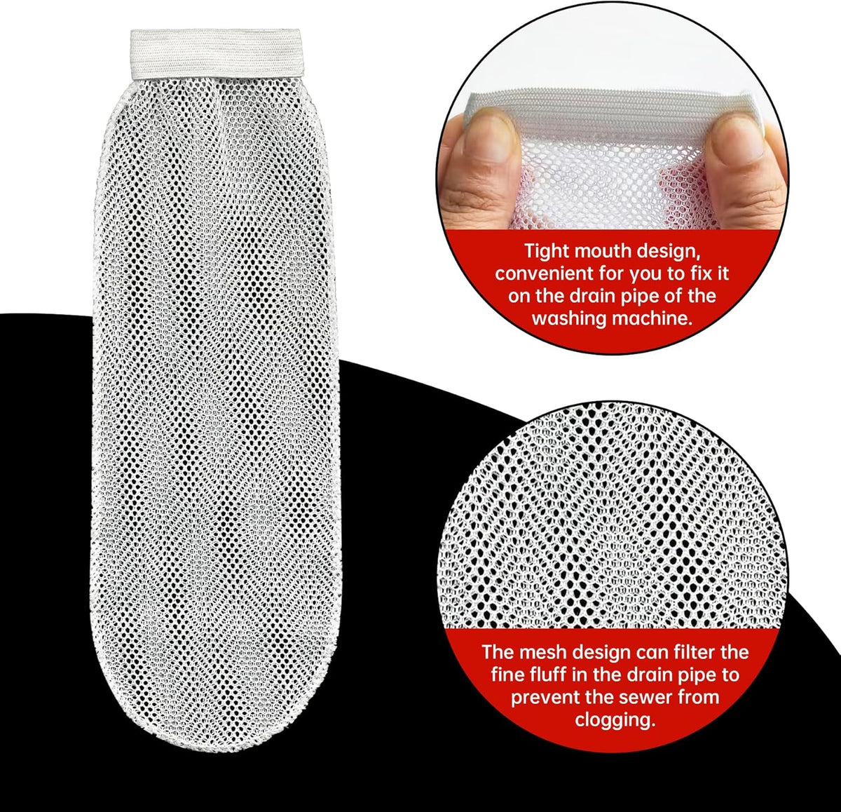 32-Piece Lint Trap and Cable Ties Set for Washing Machine, Includes 8 Nylon Mesh Lint Traps and 24
