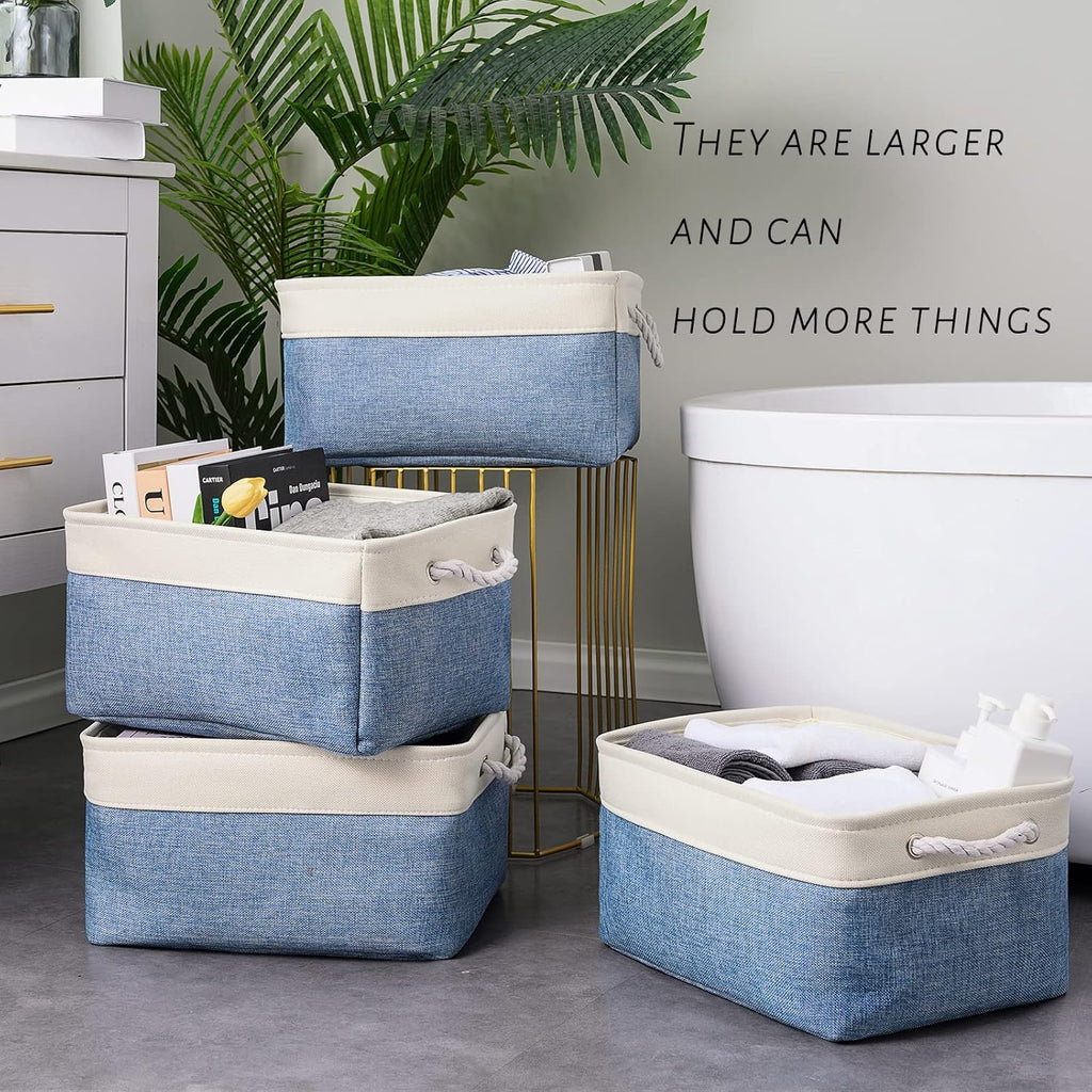 TcaFmac Storage Basket for Organizing - Large 4 Pack Fabric Storage Bins Baskets for Shelves with