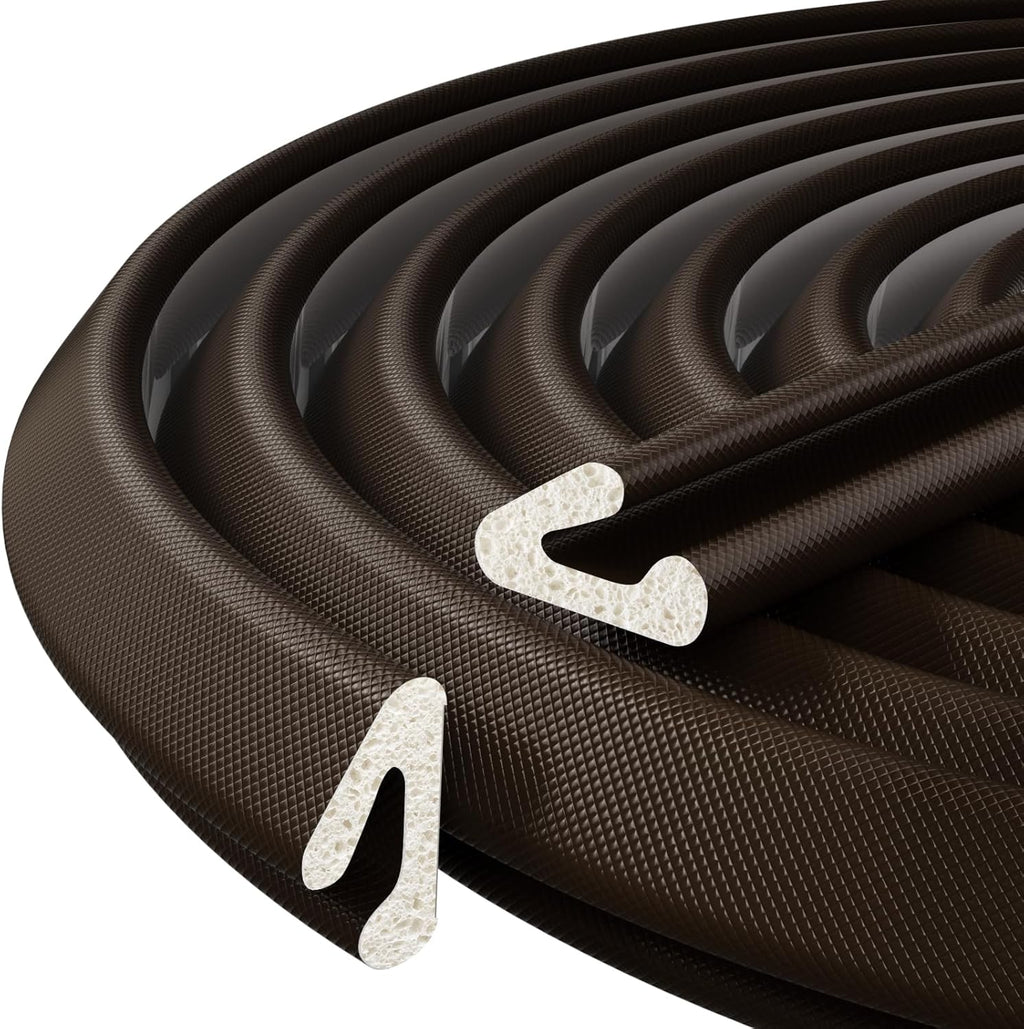 V-Shaped Weather Stripping Door Seal, 33FT Draft Stopper for Doors/Windows, Gaps, Dustproof