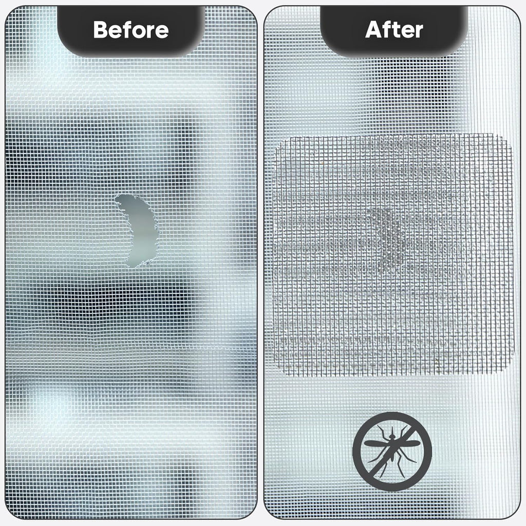 28 Sheets Window Screen Patches Repair Kit, Grey/Black 3 Sizes Window Screen Repair Kit for Mesh