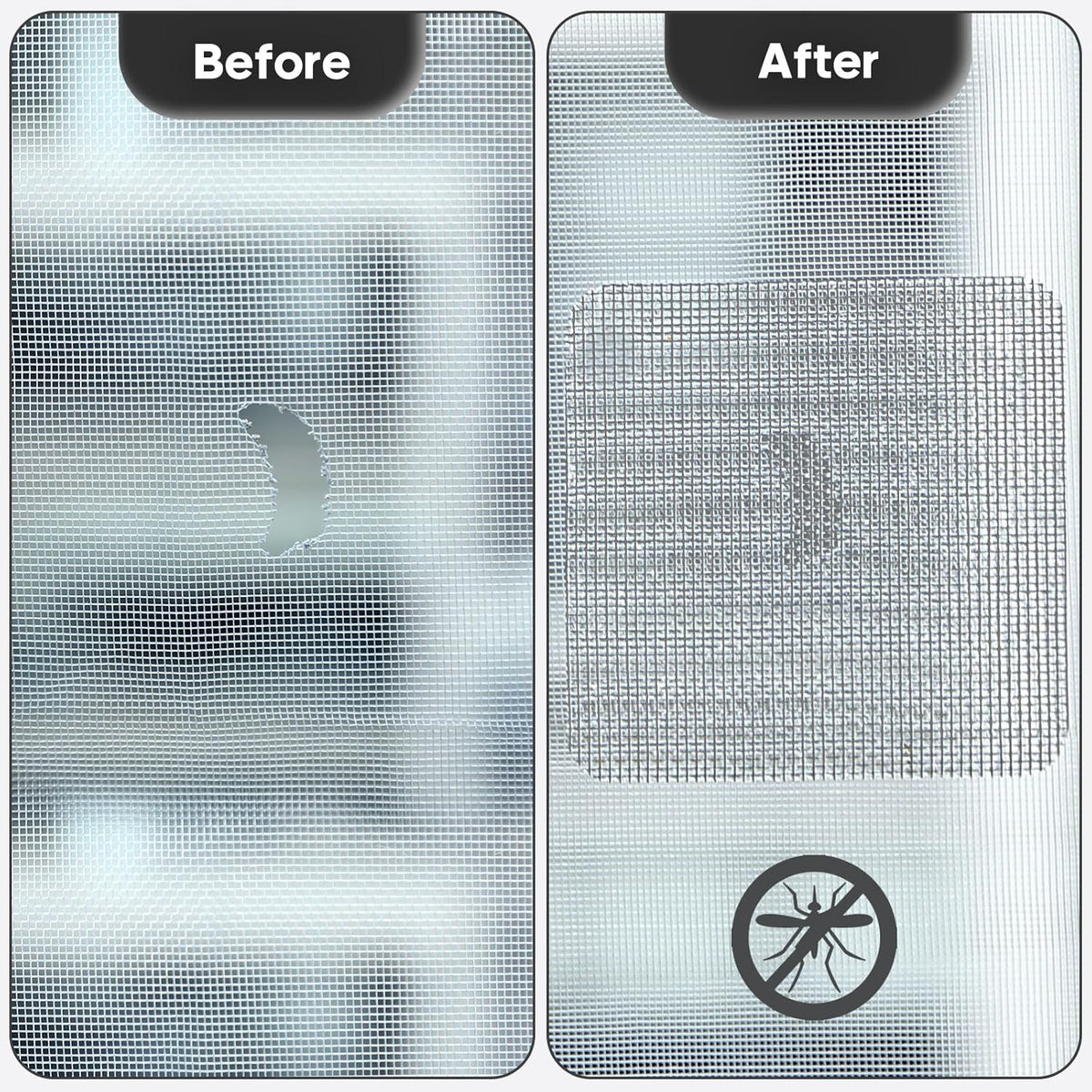 28 Sheets Window Screen Patches Repair Kit, Grey/Black 3 Sizes Window Screen Repair Kit for Mesh