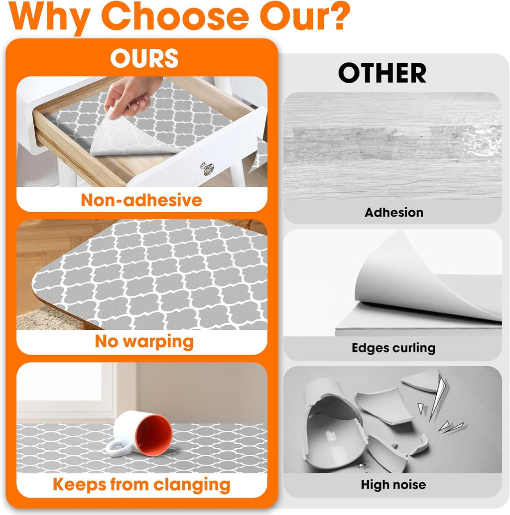 Shelf Liner for Kitchen Cabinets Non-Adhesive 12in X 10FT Cabinet Liners for Shelves Waterproof