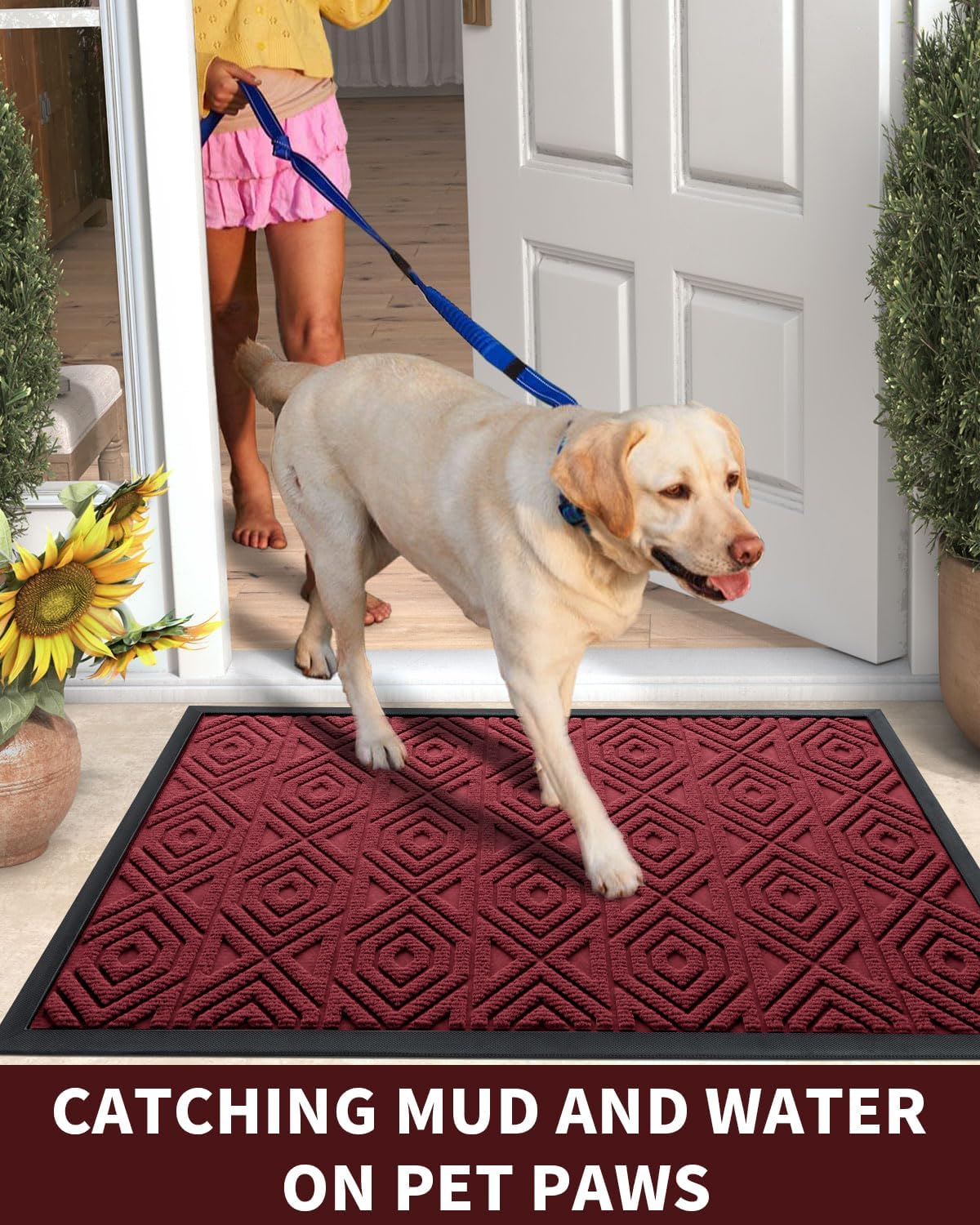 Yimobra Door Mat, Outdoor Indoor Entrance Welcome Mat, Heavy Entry Front Door Mat, Stain & Fade