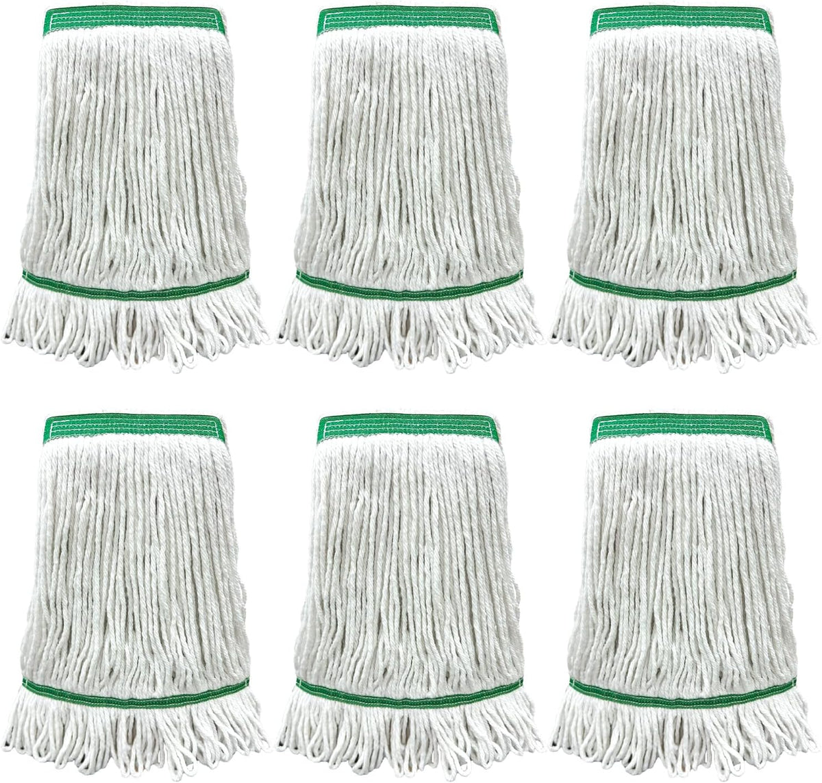 6 Pack Commercial Heavy Duty Mop Heads Heavy Cotton Looped End String Mop Head for Home Industrial