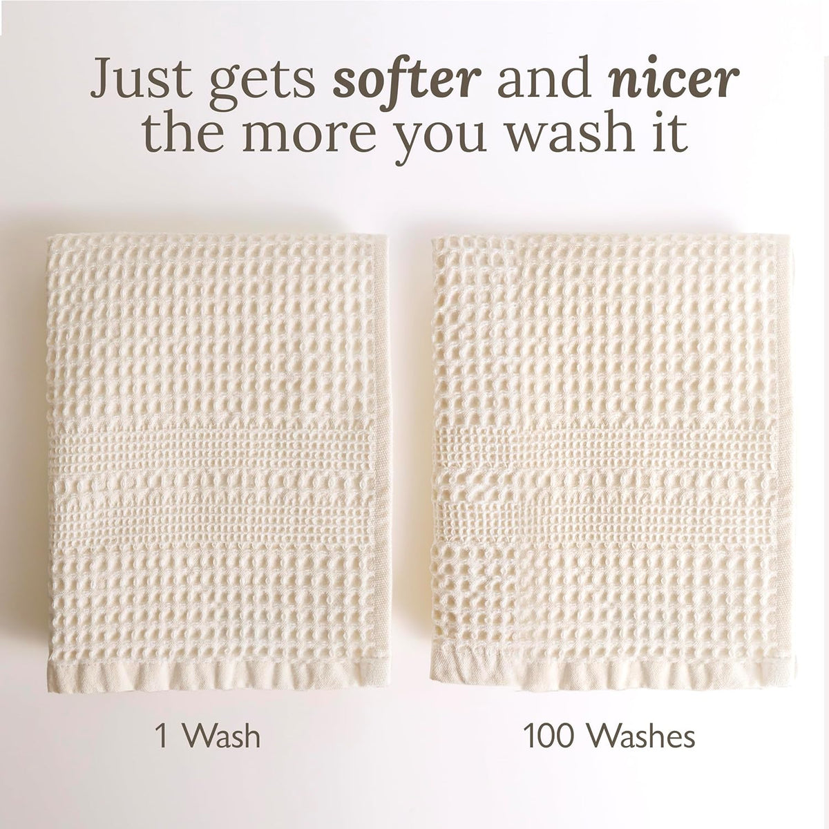 GILDEN TREE Waffle Towel Set Quick Dry Thin | 2 Bath Towels | 2 Hand Towels | 2 Washcloths, Classic