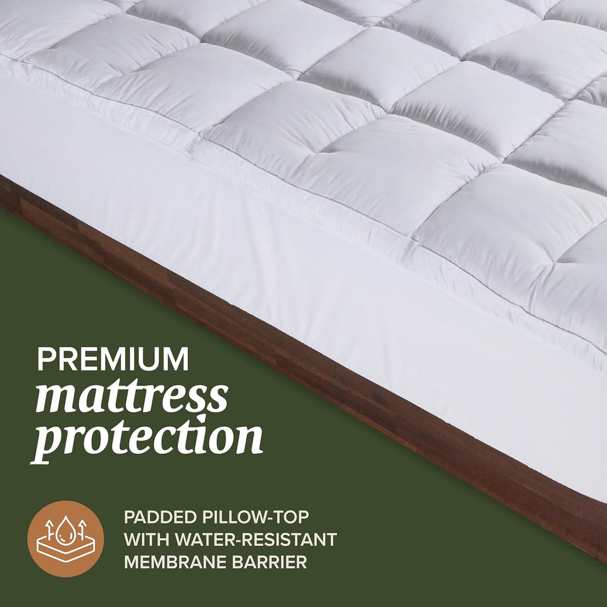 Beckham Hotel Collection King Size Mattress Pad (Extra Padded) & Protector Hybrid - Quilted Pillow