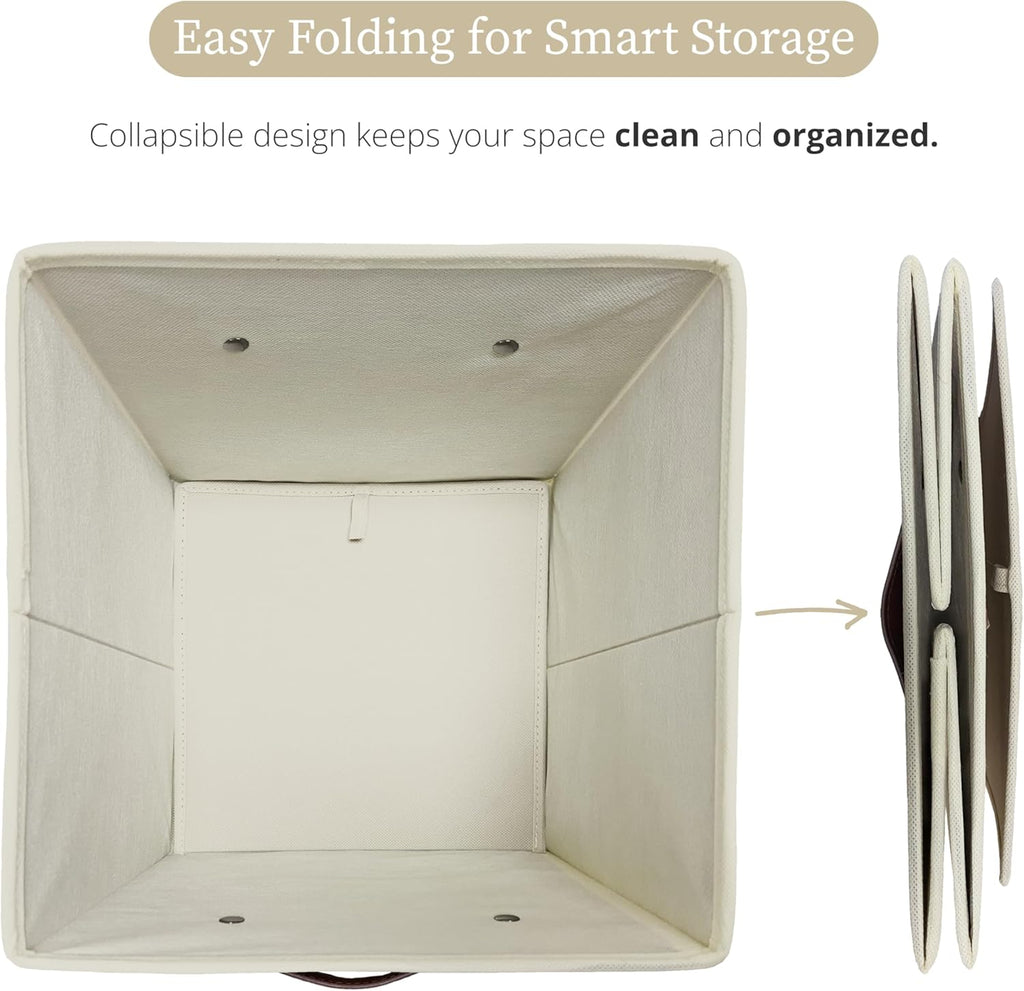 DECOMOMO Storage Cubes, 13x13x13 Storage Cube Bins with Labels, Fabric Organizer Bins (13" / 6pcs