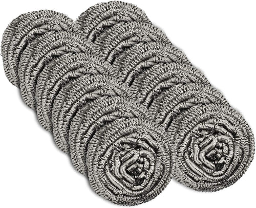 12 Pack Stainless Steel Scourers by Scrub It – Steel Wool Scrubber Pad Used for Dishes, Pots, Pans