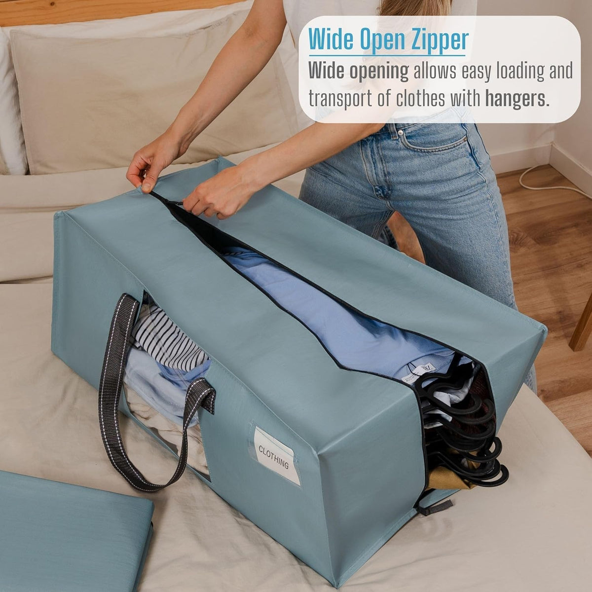 VENO 6 Pack Moving Bags for College, Heavy-Duty Storage Totes, Moving Boxes and Wardrobe Packing