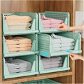 SNSLXH 5 Pack Stackable Closet Organizer Box, Multifunctional & Foldable Closet Storage Basket for