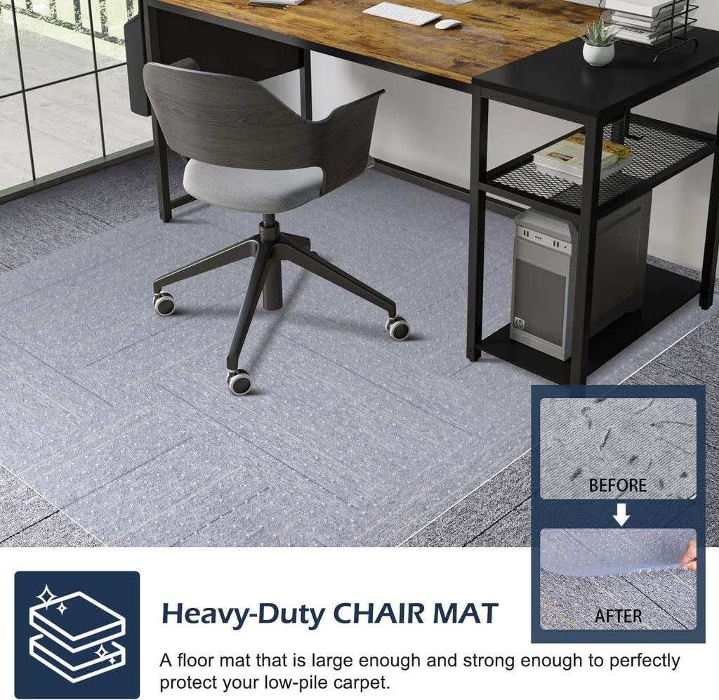 SALLOUS Chair Mat for Carpet, 36" x 48" Office Chair Mat for Carpeted Floors, Heavy Duty Vinyl
