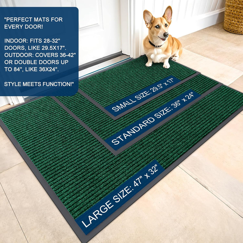 OLANLY Front Door Mat Indoor Outdoor Entrance, Waterproof Heavy Duty Doormat, Fade Resistant, Low