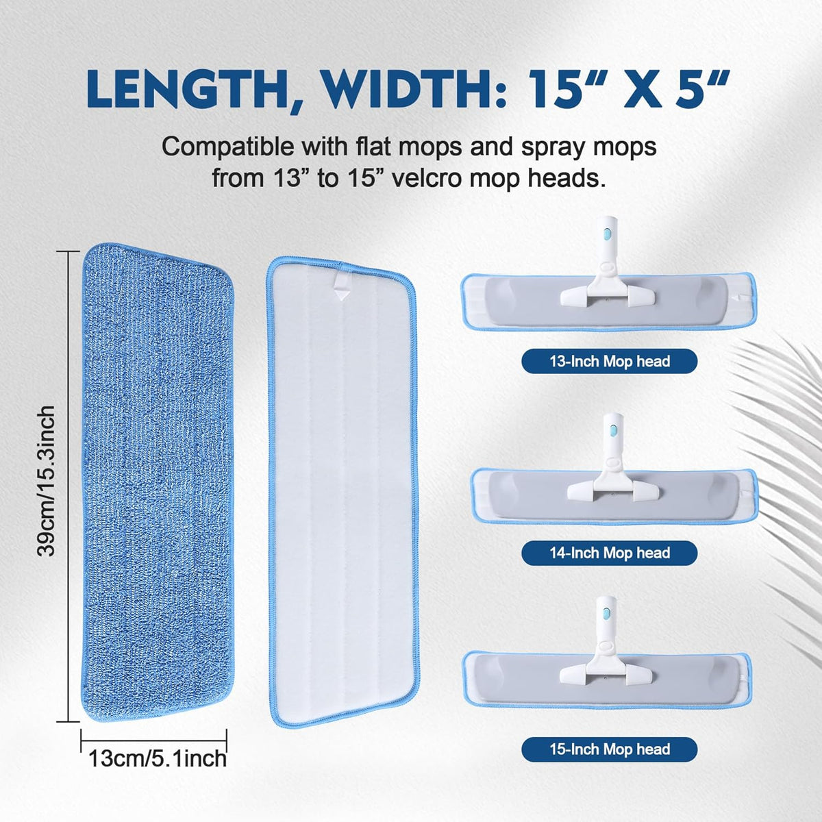 3 Pack Microfiber Mop Pads, Mop Replacement Pads Refills Floor Spray Mop Pads Wet Moping Pads