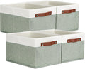 Temary Storage Bins Storage Baskets 4Pack Fabric Storage Bins for Shelves with Dual Leather Handles