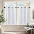 PONY DANCE Pure White Room Darkening Curtains - Energy Saving Drapes for Small Windows in Kitchen