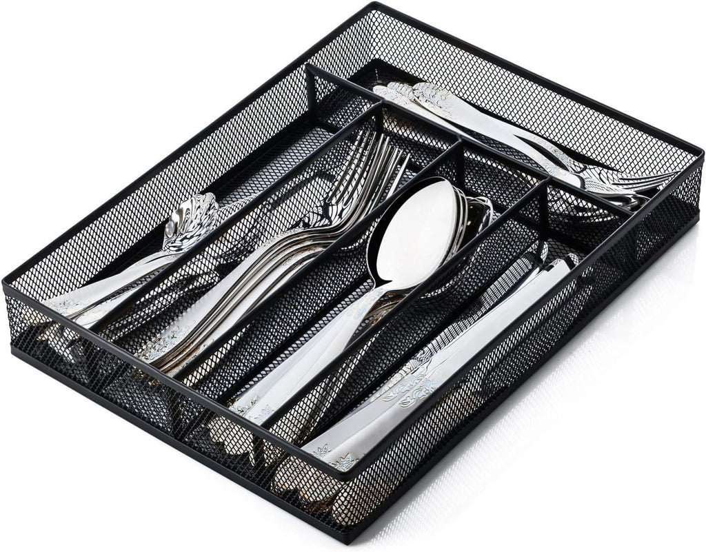 Silverware Organizer Metal Mesh, Small Drawer Organizer, Utensil Cutlery Tray for kitchen drawers