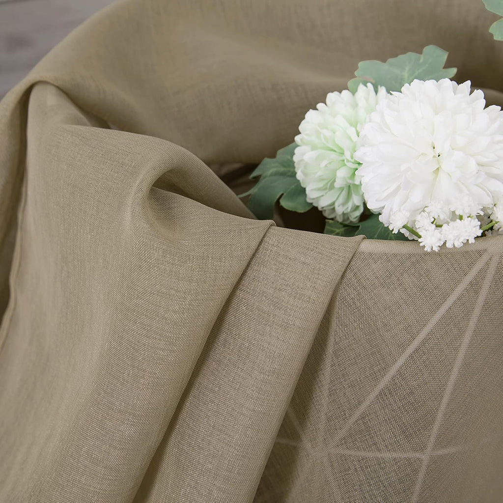 Tollpiz Sheer Curtains Linen Textured Living Room Curtain Sheers Light Filtering Rod Pocket Voile