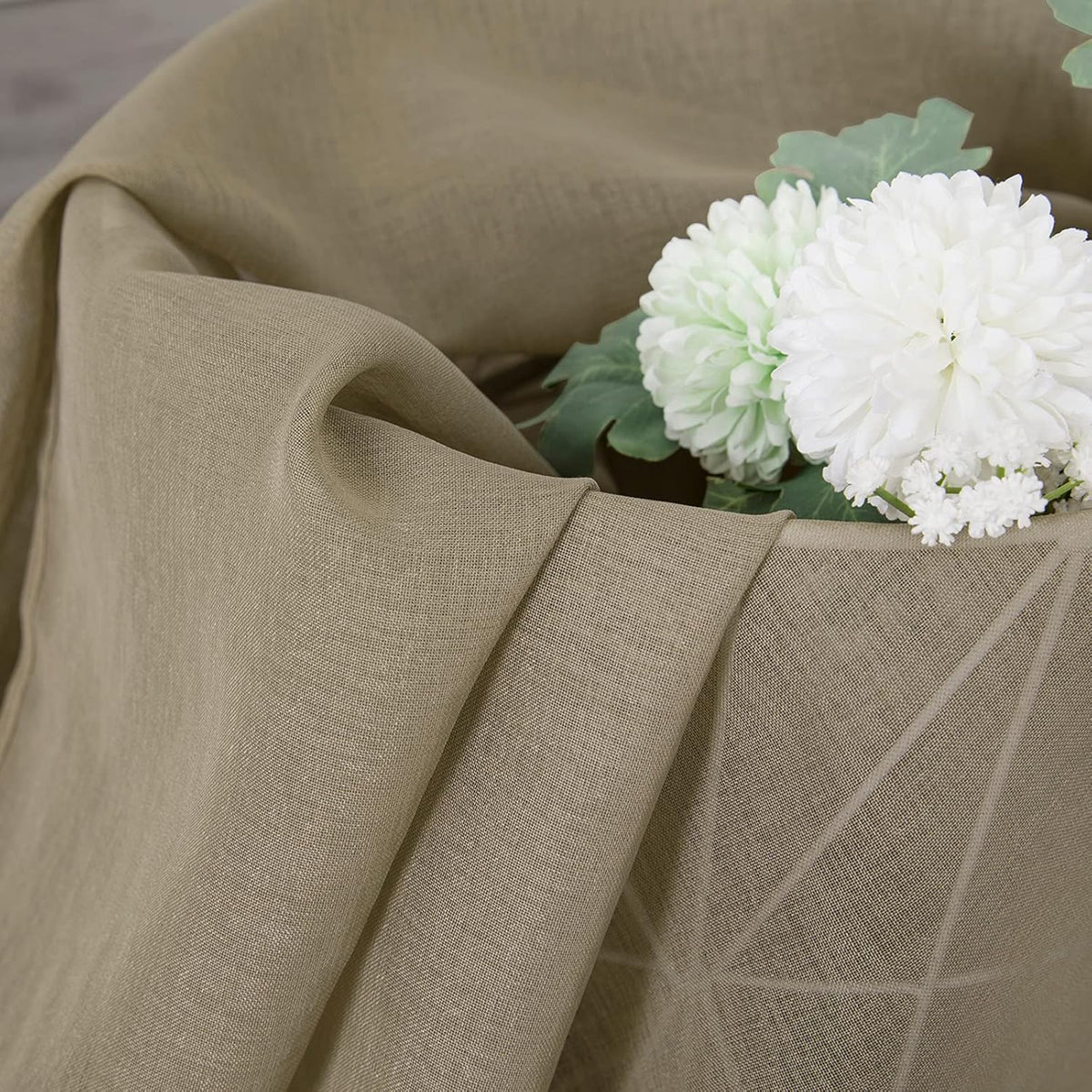 Tollpiz Sheer Curtains Linen Textured Living Room Curtain Sheers Light Filtering Rod Pocket Voile