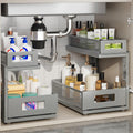 2 Pack 15.74IN-Depth Under Sink Organizer With Next-Gen Ball-Bearing Slides,2-Tier Pull Out Cabinet