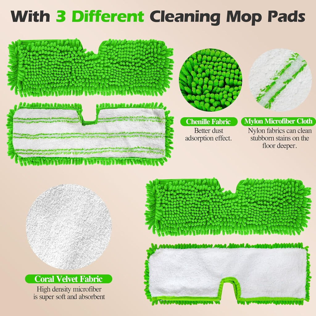 MASTERTOP Microfiber Mops for Floor Cleaning, Double-Sided Dust Mop with 4 Reusable & Washable Mop