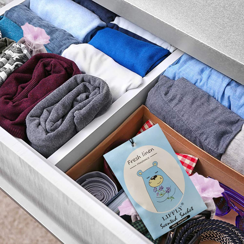 14 Packs Fresh Linen Scented Sachets Bags fit Drawers and Closets Gift Box