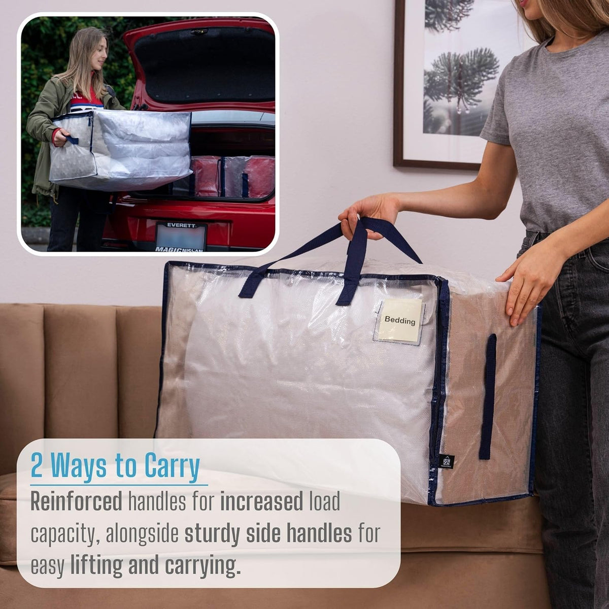 VENO 8 Pack Moving and Storage Bags, Heavy Duty, Alternative to Moving Boxes, Large Packing Totes