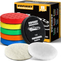 8 Pcs Polishing Pads, Buffing Pads 5.5 Inch 138mm for 5 Inch Backing Plate, High-Density & Reusable