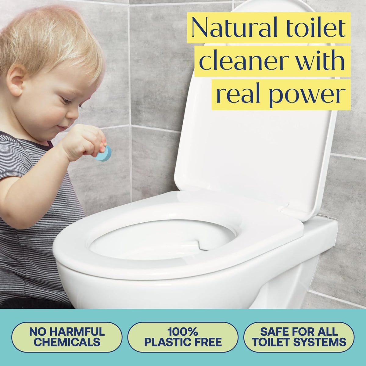 Fab Tab Bowl Cleaning Tablets - Drop-In Formula Removes Rust & Lime Buildup, Lemon Eucalyptus