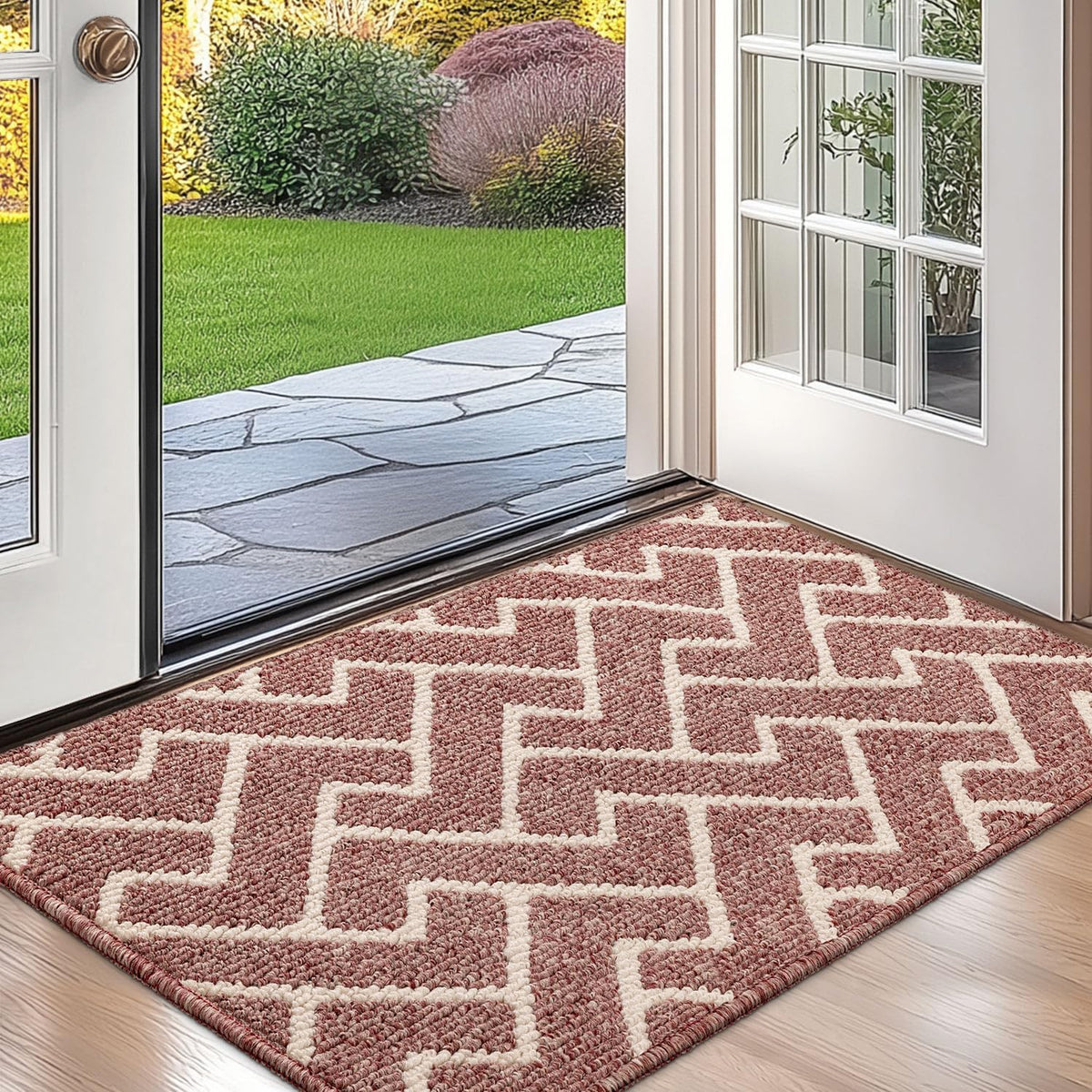 hicorfe Indoor Doormat,Front Back Door Mat TPR Backing Non Slip Mats 24"x35" Absorbent Resist Dirt