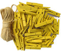 1.9" Yellow Wood Clothes Pins Easter Party Art Display Hanging Kit Place Card Holder Clothespin