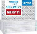 Aerostar 19.875x21.5x1 MERV 11-12 Count - Pleated Furnace & Air Conditioner Filters - Removes Dust