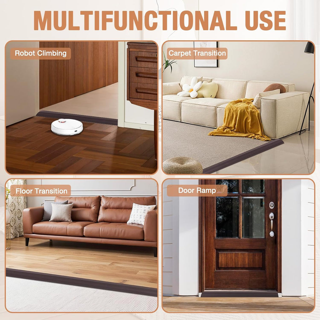 Floor Transition Strip Self Adhesive Vinyl Door Threshold for Doorways Carpet Edging Trim Overlap