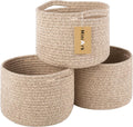 Small Basket for Organizing | Cube Shelf Closet Storage Baskets | 9.7×9.7×7.1” | Woven Rope Gift
