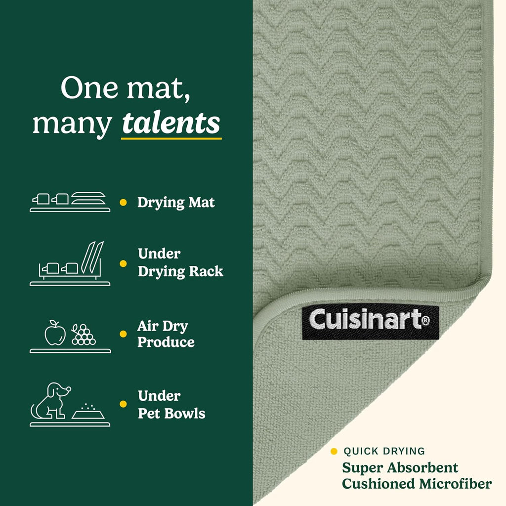 Cuisinart Dish Drying Mats for Kitchen Counter - (2) 18" x 24" Ultra Absorbent Dish Drying Mat XL