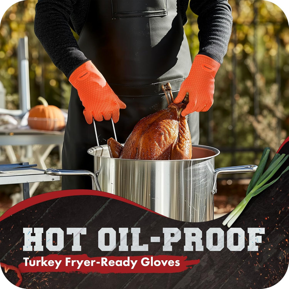KITCHEN PERFECTION Silicone Smoker Oven Gloves -Extreme Heat Resistant BBQ Gloves -Handle Hot Food