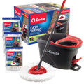 O-Cedar Easywring Microfiber Spin Mop & Bucket Floor Cleaning System + 3 Extra Refills (4 Refills
