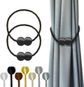 Hion Magnetic Curtain Tiebacks Black 2pcs, Curtain Tiebacks Buckles Holdbacks Holders Hooks Clip