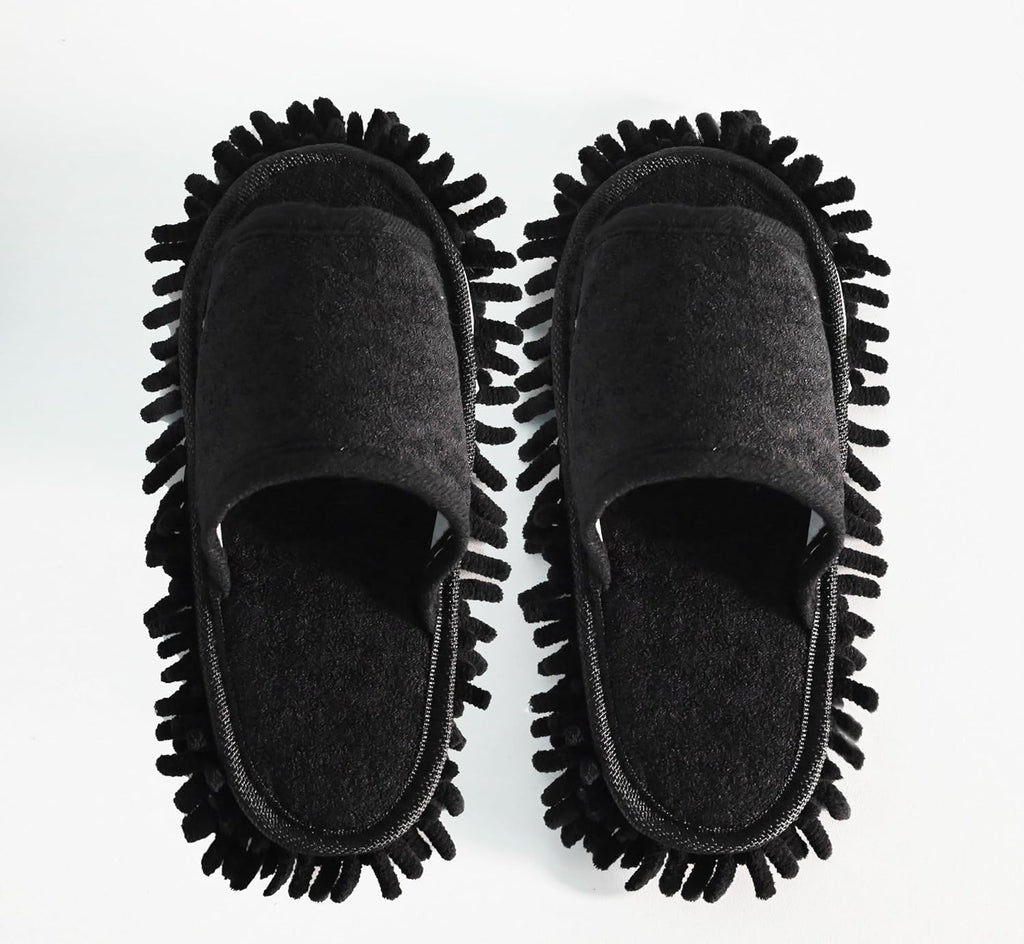 Women's Microfiber Floor Cleaning Mop Slippers with Terry Towel Fabric