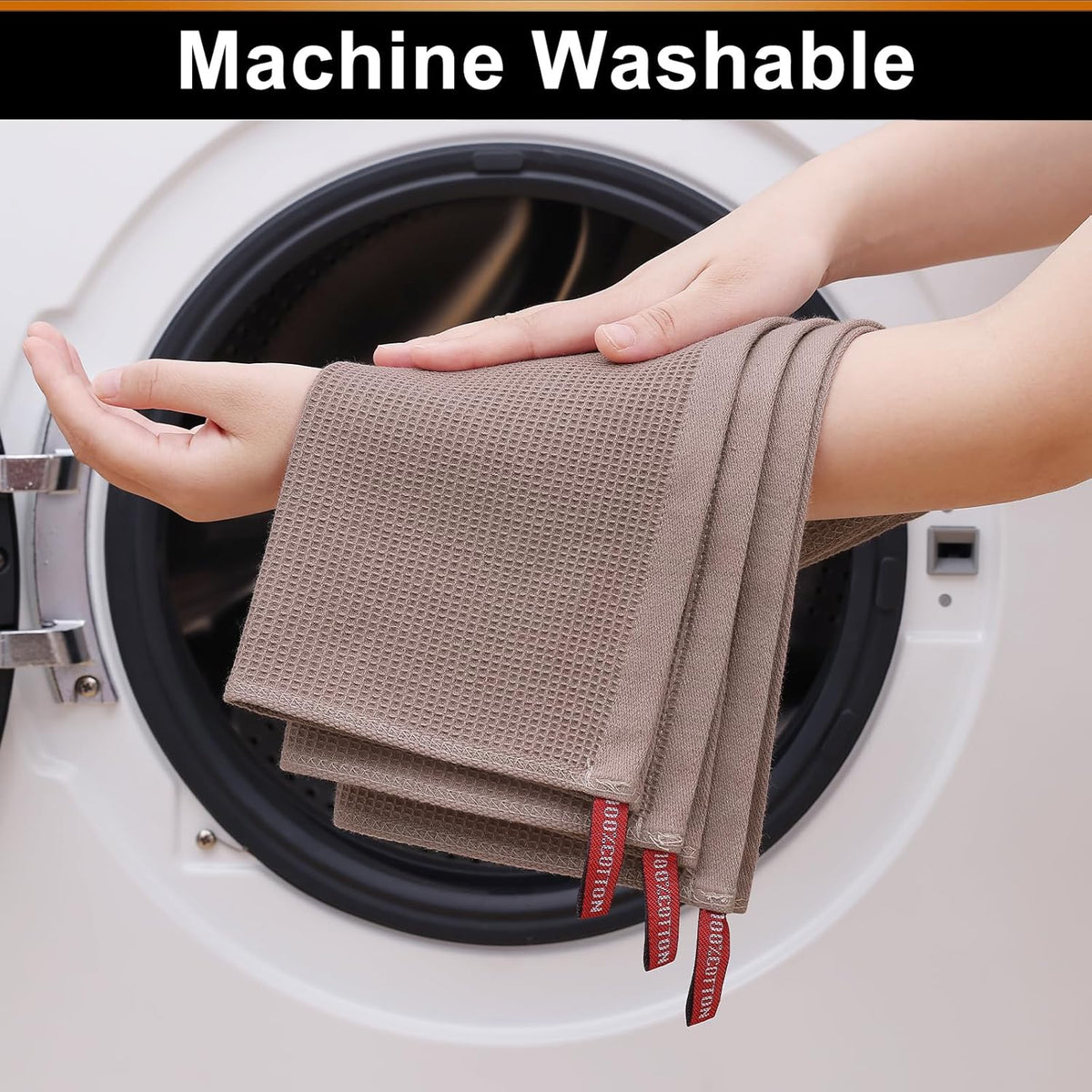Homaxy 100% Cotton Waffle Weave Dish Cloths - 6 Pack Soft and Absorbent Dish Towels - 12 x 12