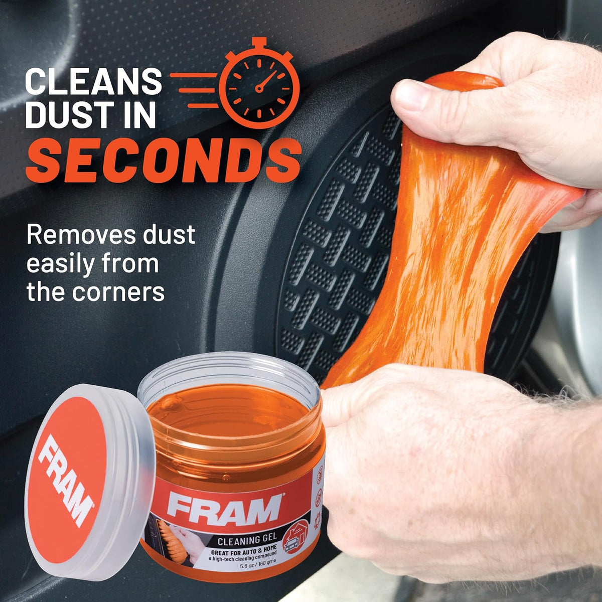 FRAM FEK40007AM Cleaning Gel for Car, Great for Auto and Home, Interior Cleaning Slime for Bike