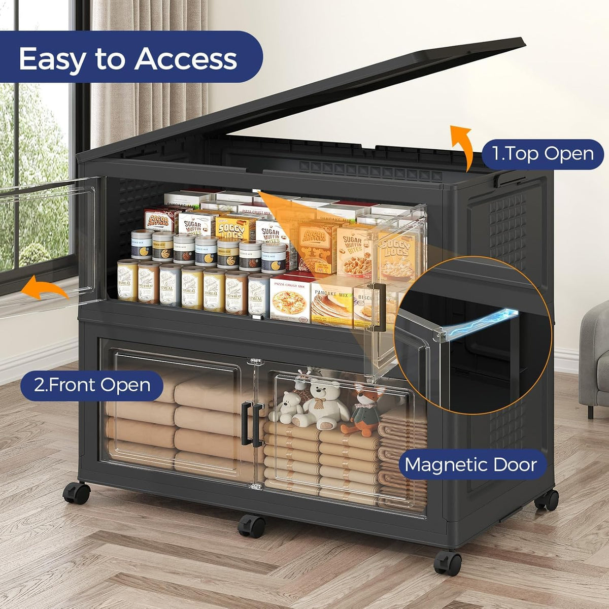 150GAL Extra Large Storage Bins with Lid, 600Qt Stackable Closet Organizers and Drawers